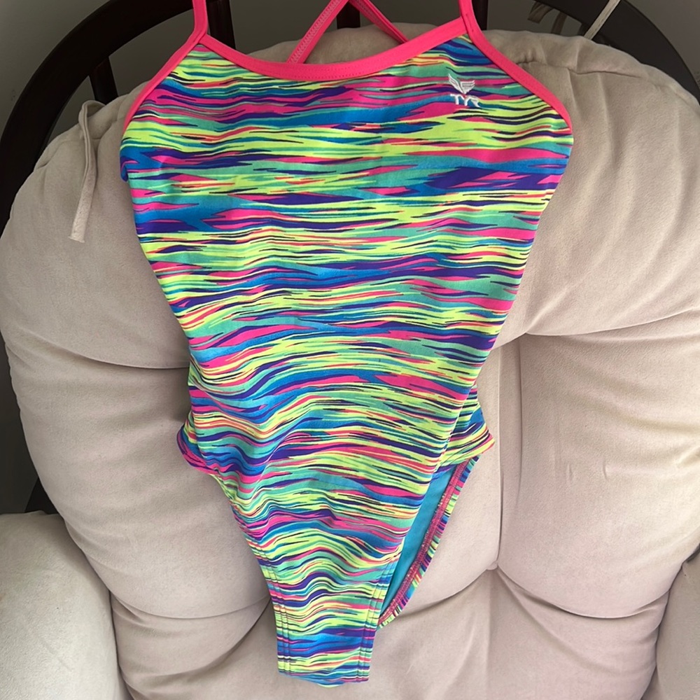 Women’s TYR competitive racing swimsuit.
